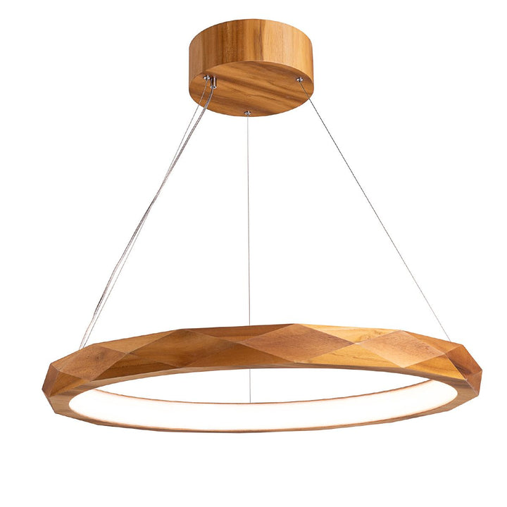 Quintiesse QN-ANGULAR-RING-LED-80-TEAK Angular LED Pendant Light Teak