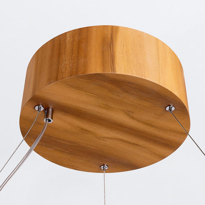 Quintiesse QN-ANGULAR-RING-LED-80-TEAK Angular LED Pendant Light Teak