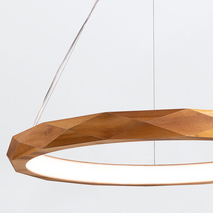Quintiesse QN-ANGULAR-RING-LED-80-TEAK Angular LED Pendant Light Teak