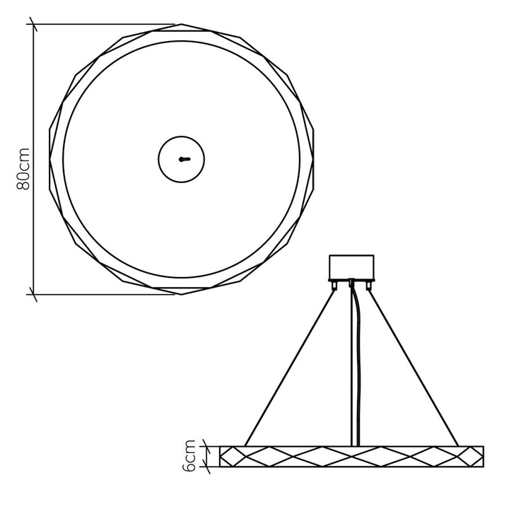 Quintiesse QN-ANGULAR-RING-LED-80-TEAK Angular LED Pendant Light Teak