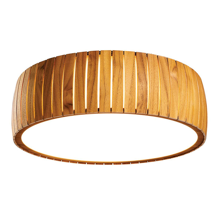 Quintiesse QN-BARREL-F-LED-50-TEAK Barrel LED Flush Mount Teak