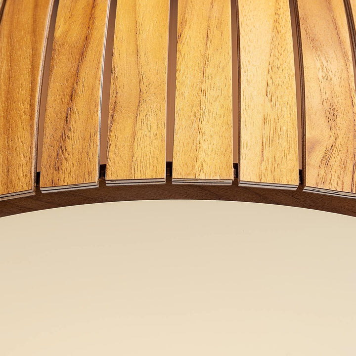 Quintiesse QN-BARREL-F-LED-50-TEAK Barrel LED Flush Mount Teak