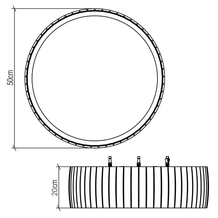 Quintiesse QN-BARREL-F-LED-50-TEAK Barrel LED Flush Mount Teak