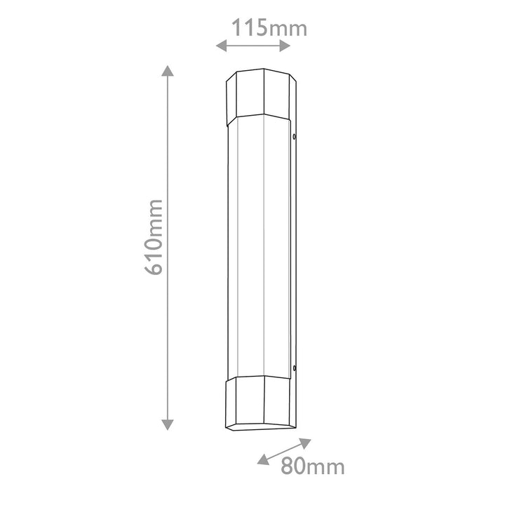 Quintiesse QN-FACET-LED3-HB-BATH Facet Bathroom Large LED Wall Light Heritage Brass