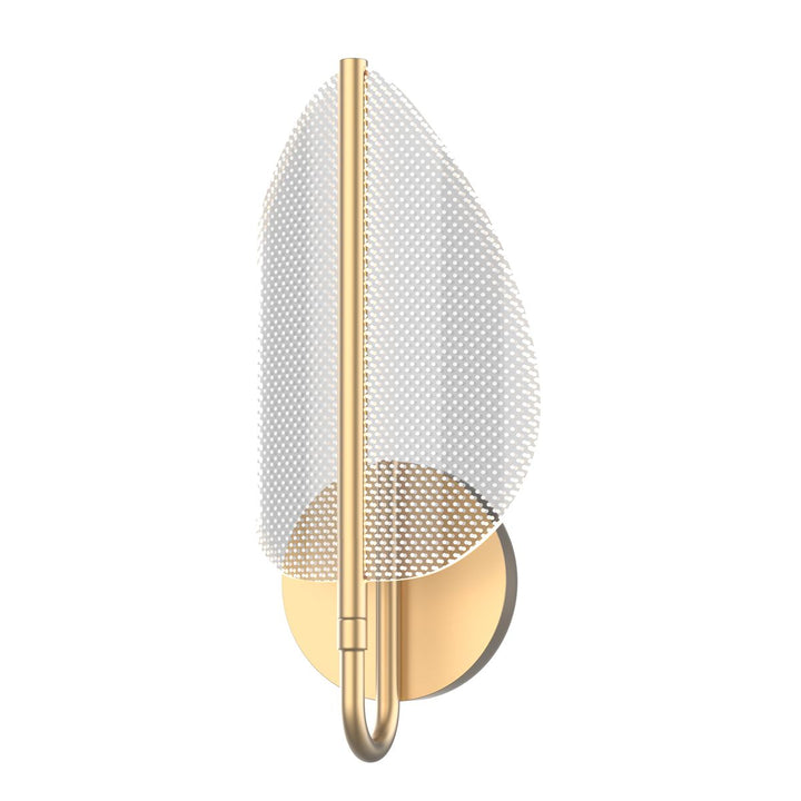 Quintiesse QN-FLORIANA-1W-NBR Floriana 1 Leaf LED Wall Light Natural Brass
