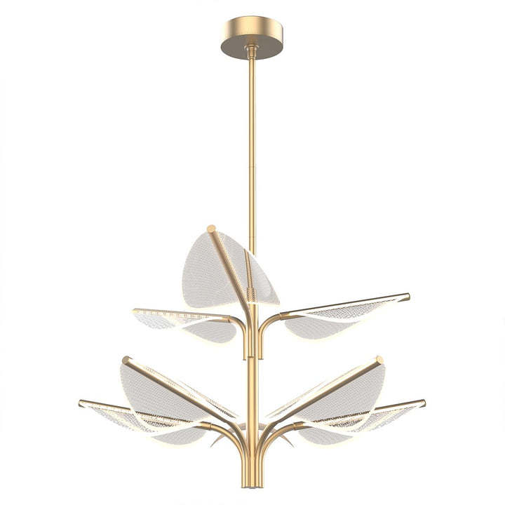Quintiesse QN-FLORIANA-8P-L-NBR Floriana 8 Leaf LED Chandelier Large Natural Brass