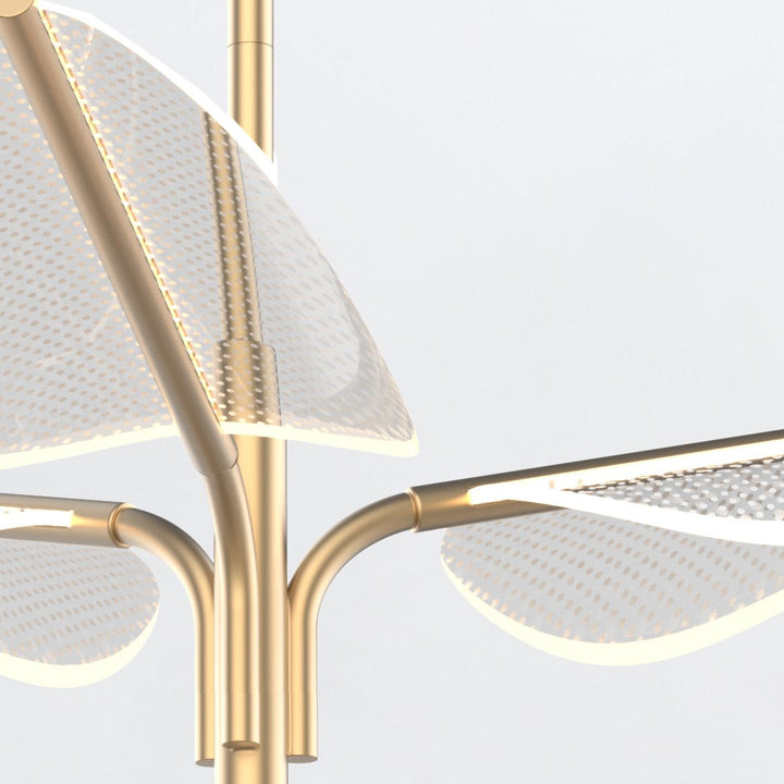 Quintiesse QN-FLORIANA-8P-L-NBR Floriana 8 Leaf LED Chandelier Large Natural Brass