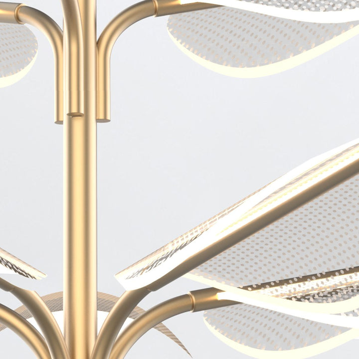 Quintiesse QN-FLORIANA-8P-L-NBR Floriana 8 Leaf LED Chandelier Large Natural Brass