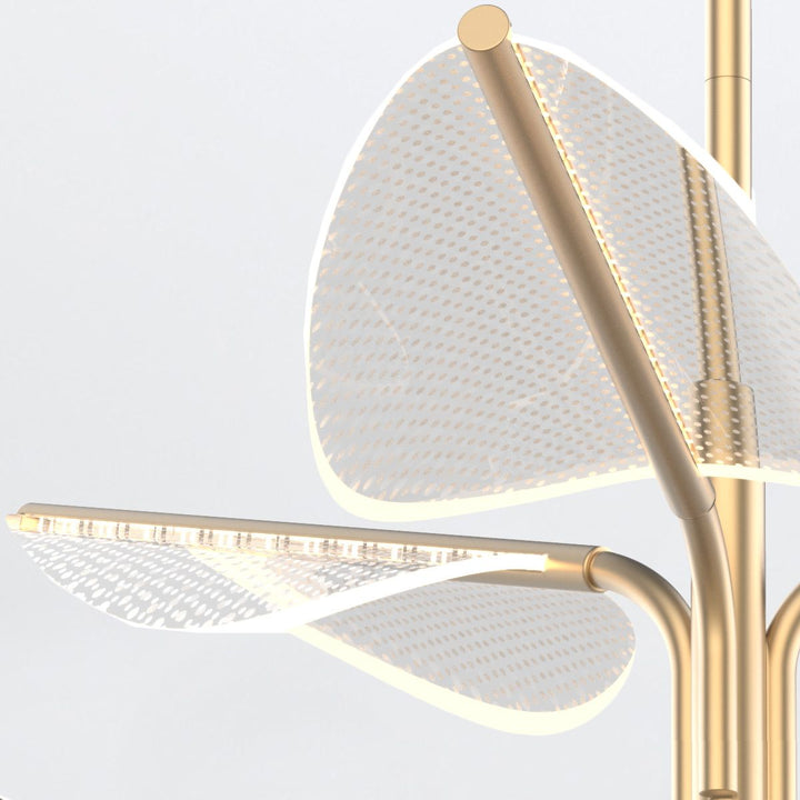 Quintiesse QN-FLORIANA-8P-L-NBR Floriana 8 Leaf LED Chandelier Large Natural Brass