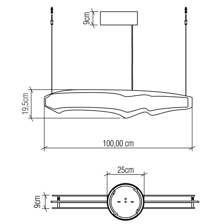 Quintiesse QN-HORIZON-LED-LP-100-TEAK Horizon LED Linear Pendant Teak