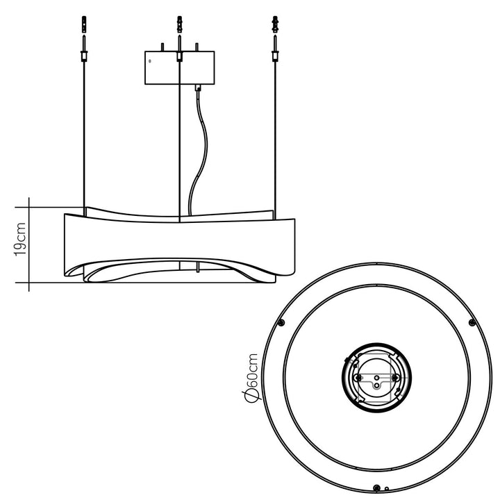 Quintiesse QN-HORIZON-RING-LED-60-TEAK Horizon LED Large Ring Pendant Teak