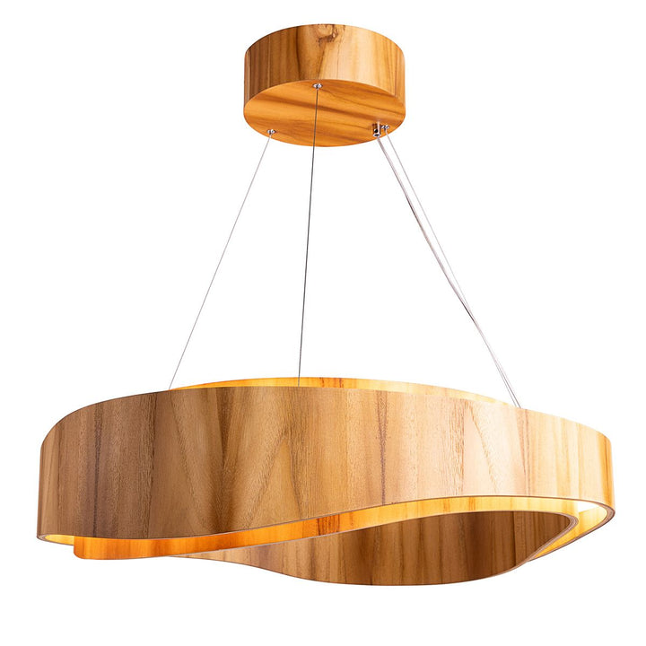 Quintiesse QN-HORIZON-RING-LED-80-TEAK Horizon LED Medium Ring Pendant Teak