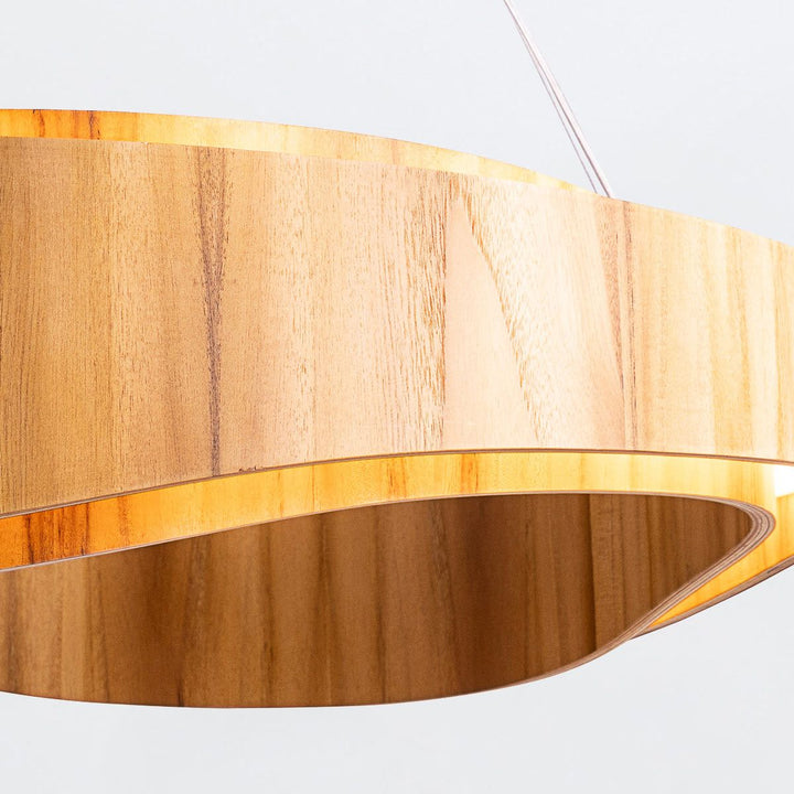Quintiesse QN-HORIZON-RING-LED-80-TEAK Horizon LED Medium Ring Pendant Teak