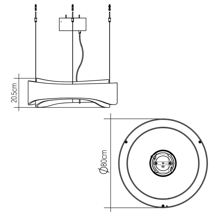 Quintiesse QN-HORIZON-RING-LED-80-TEAK Horizon LED Medium Ring Pendant Teak