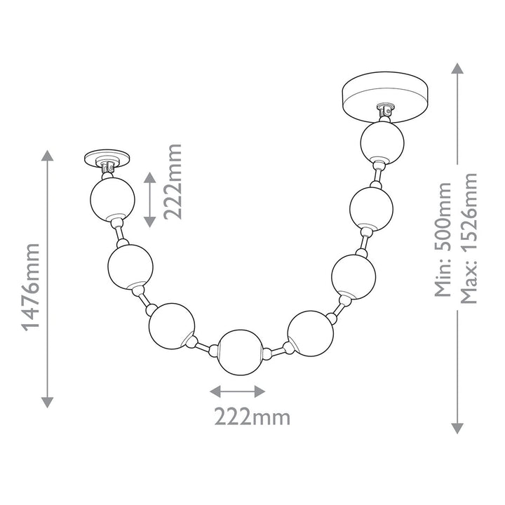 Quintiesse QN-MARNI-8P-148-NBR Marni 8 Head LED Pendant Natural Brass