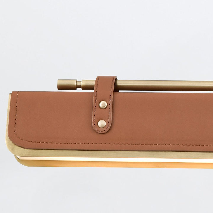 Quintiesse QN-VALISE-LP80-VBS-CL Valise LED Linear Pendant Vintage Brass/Cognac Leather