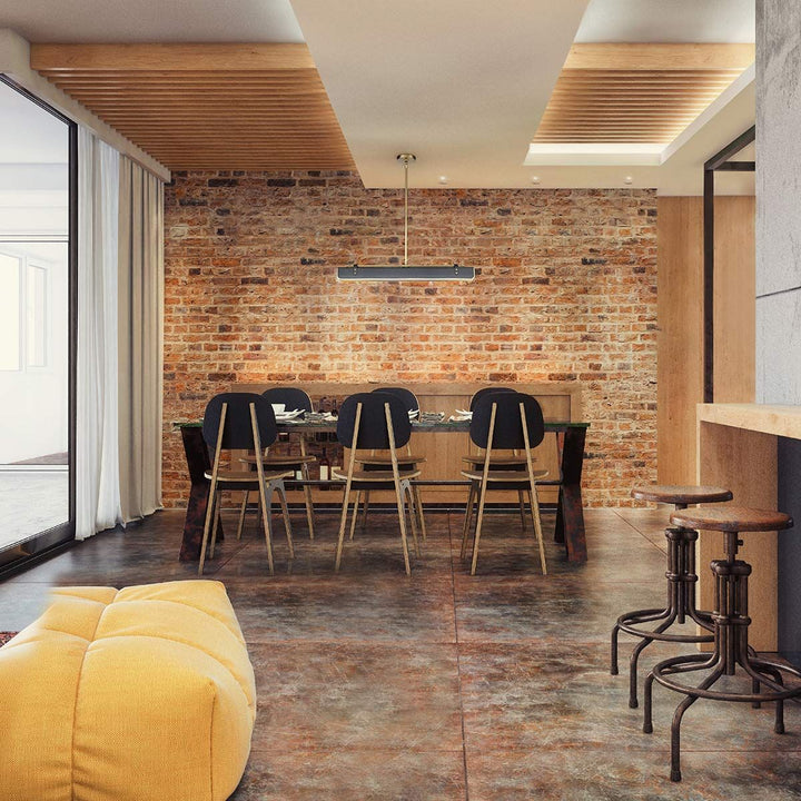 Quintiesse QN-VALISE-LP80-VBS-TL Valise LED Linear Pendant Vintage Brass/Tuxedo Leather