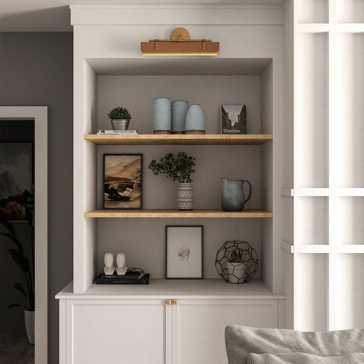 Quintiesse QN-VALISE-W-VBS-CL Valise LED Wall Light Vintage Brass/Cognac Leather