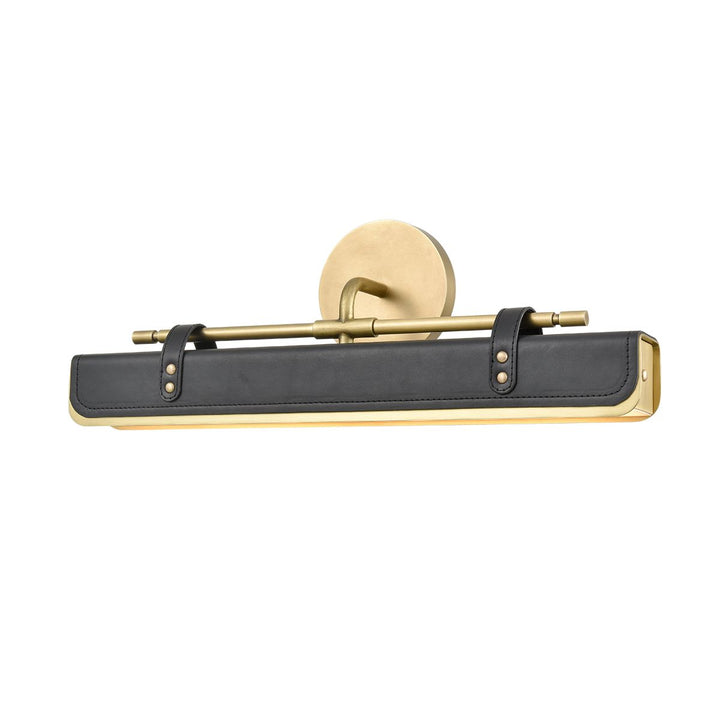 Quintiesse QN-VALISE-W-VBS-TL Valise LED Wall Light Vintage Brass/Tuxedo Leather