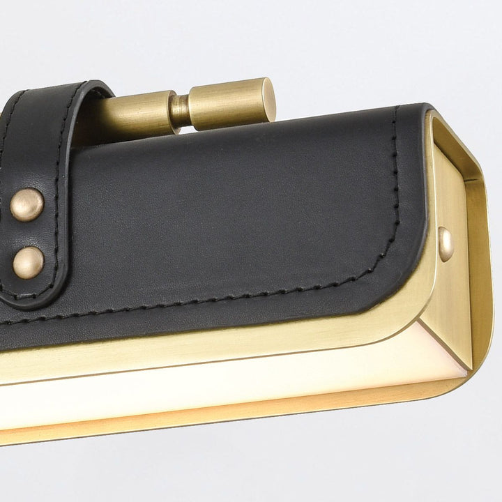 Quintiesse QN-VALISE-W-VBS-TL Valise LED Wall Light Vintage Brass/Tuxedo Leather