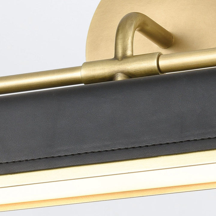 Quintiesse QN-VALISE-W-VBS-TL Valise LED Wall Light Vintage Brass/Tuxedo Leather