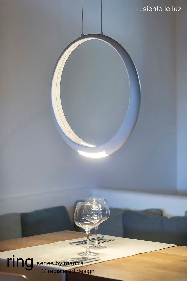 Mantra M6170 Ring Pendant 50cm Round Matt White