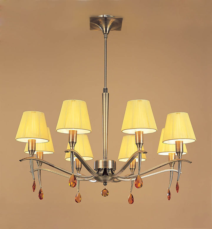 Mantra M0341AB Siena Pendant Round 8 Light Antique Brass