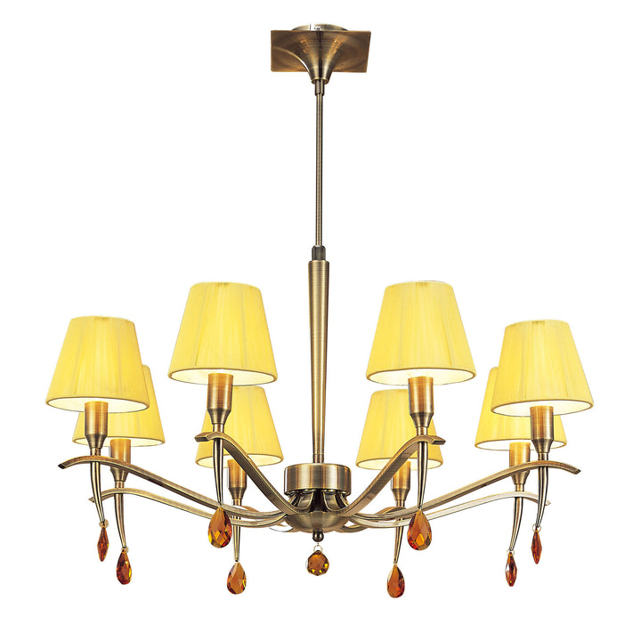 Mantra M0341AB Siena Pendant Round 8 Light Antique Brass