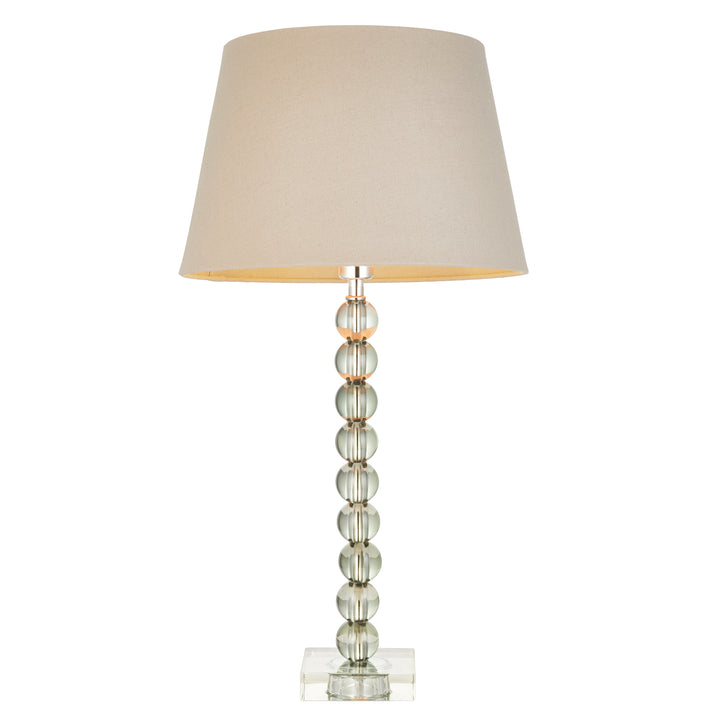Endon 100347 Adelie And Cici 1 Light Table Lamp Grey Green Tinted Crystal Glass And Grey Fabric