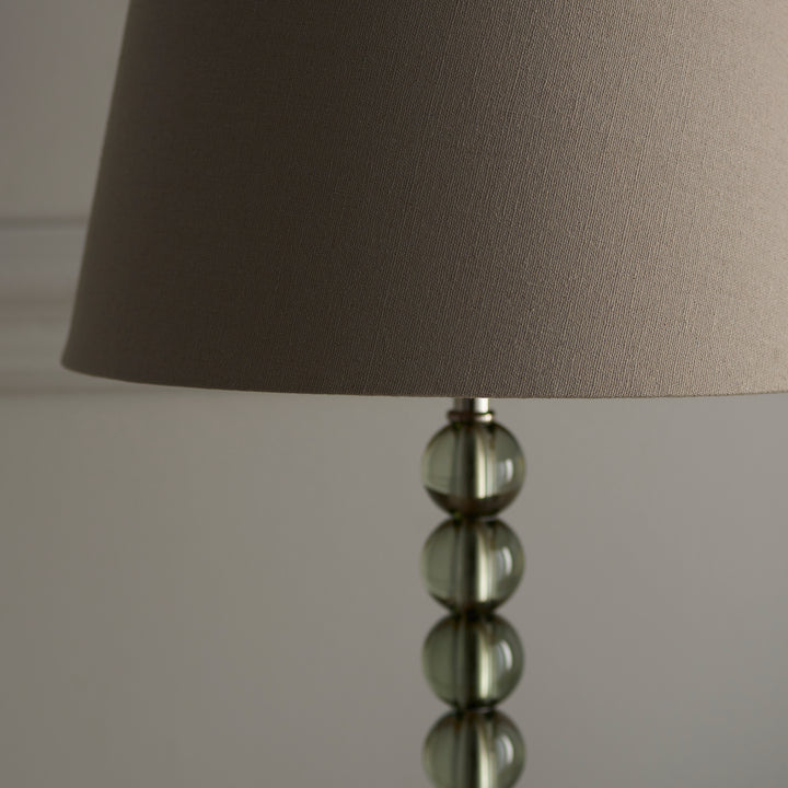 Endon 100347 Adelie And Cici 1 Light Table Lamp Grey Green Tinted Crystal Glass And Grey Fabric