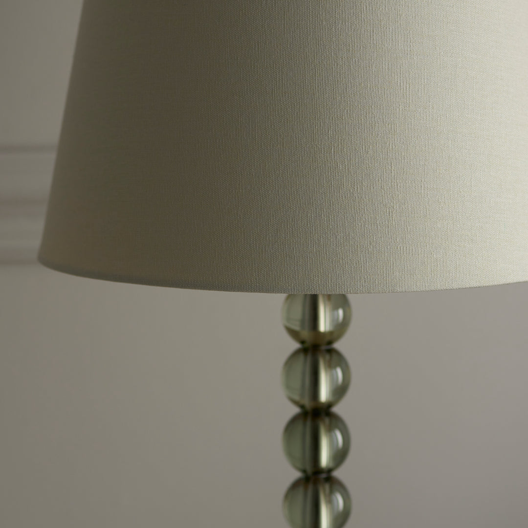Endon 100348 Adelie And Cici 1 Light Table Lamp Grey Green Tinted Crystal Glass And Ivory Fabric