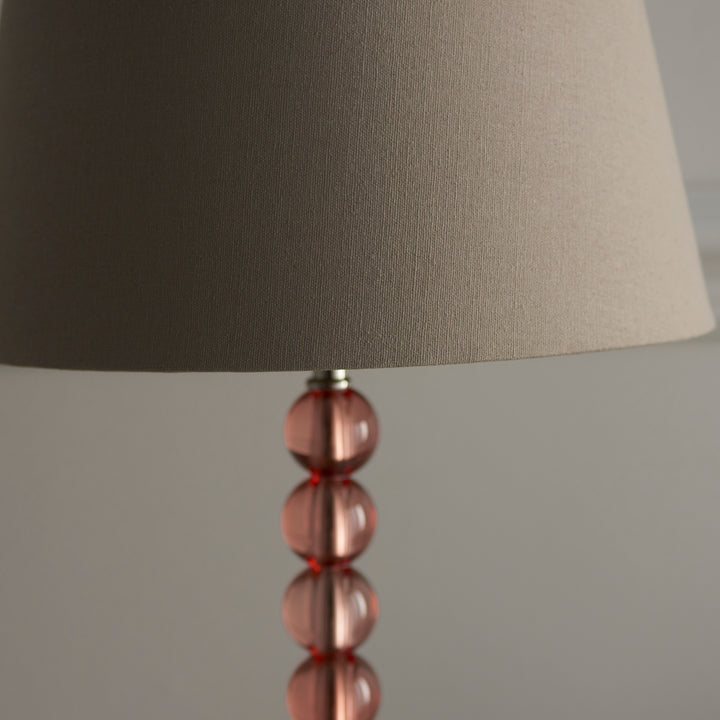 Endon 100359 Adelie And Cici 1 Light Table Lamp Blush Crystal Glass And Grey Fabric