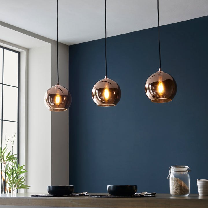 Endon 102929 | Boli Copper Pendant | 3-Light Linear Elegance