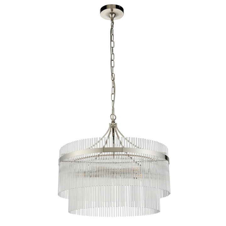 Endon 104112 Marietta 5 Light Pendant Bright Nickel Plate And Clear Glass