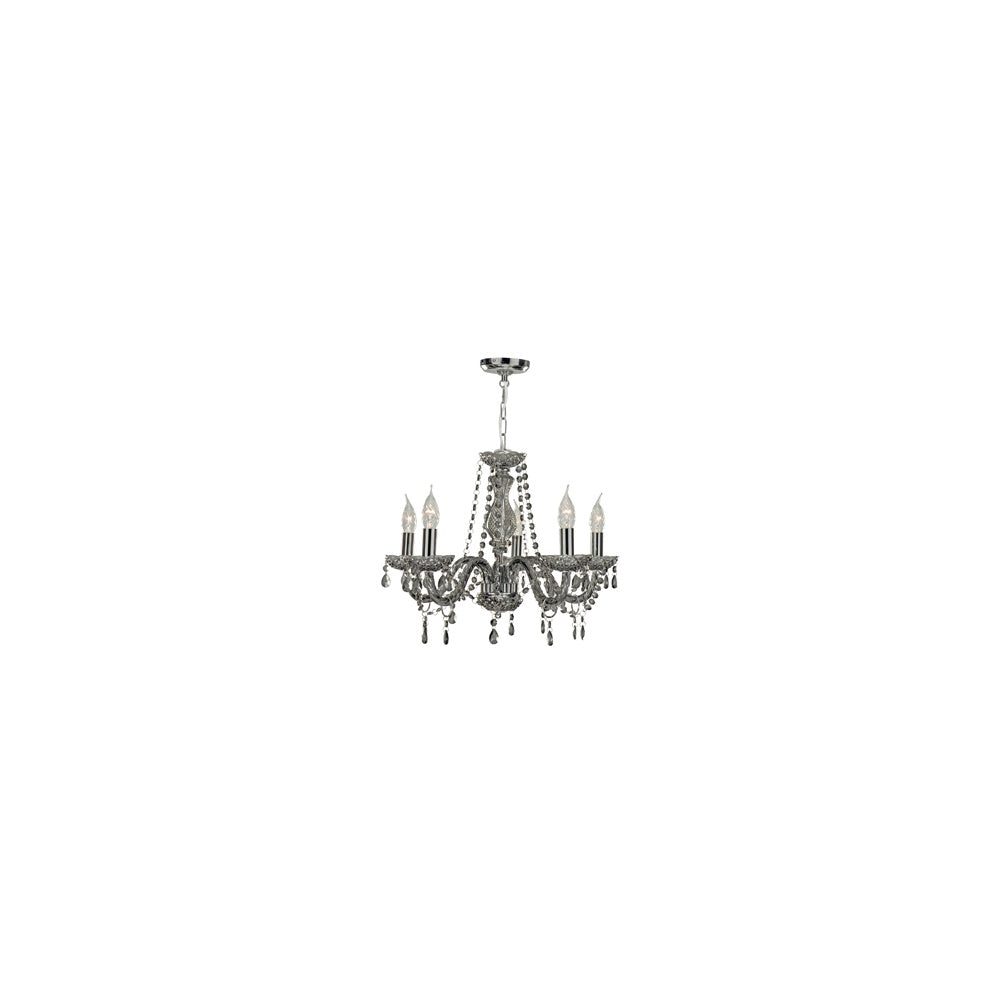 Searchlight 8695-5GY Marie Therese - 5 Light Ceiling Smoked Grey Glass/acrylic