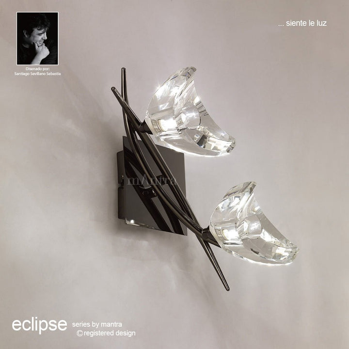 Mantra M1462BC Eclipse Wall Lamp 2 Light G9 Black Chrome