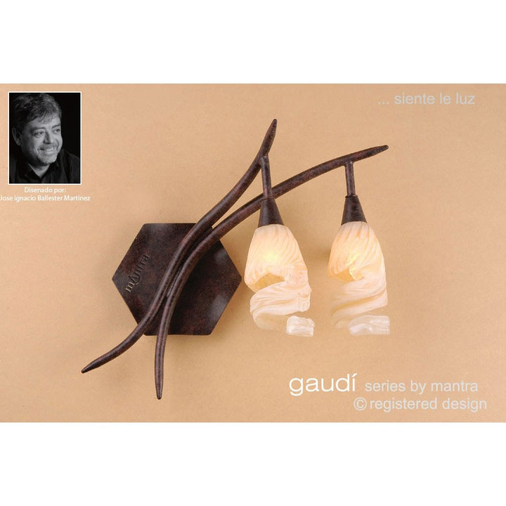 Mantra M3205 Gaudi Wall Lamp Right 2 Light G9 Brown/Black Oxide