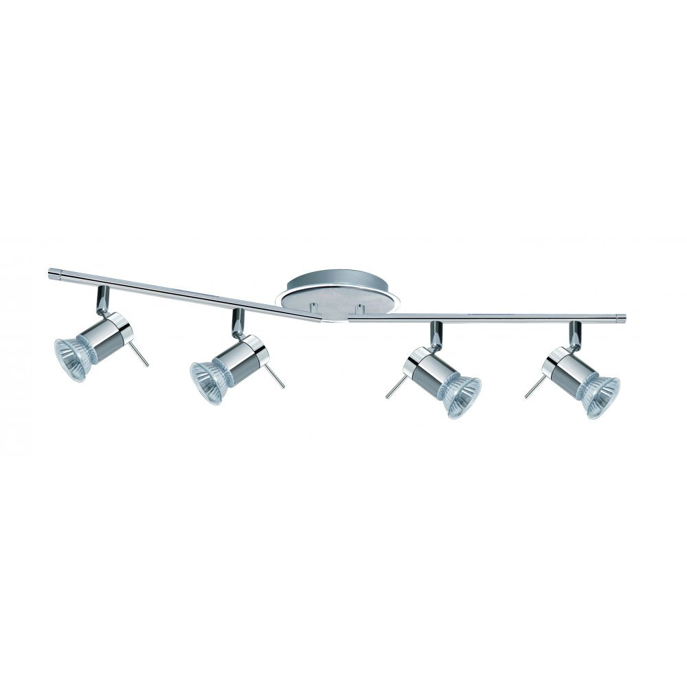 Searchlight 7444CC-LED Aries Bathroom 4 Light Split Bar Spotlight Chrome Satin Silver Metal