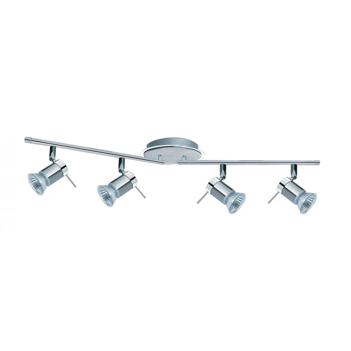 Searchlight 7444CC-LED Aries Bathroom 4 Light Split Bar Spotlight Chrome Satin Silver Metal