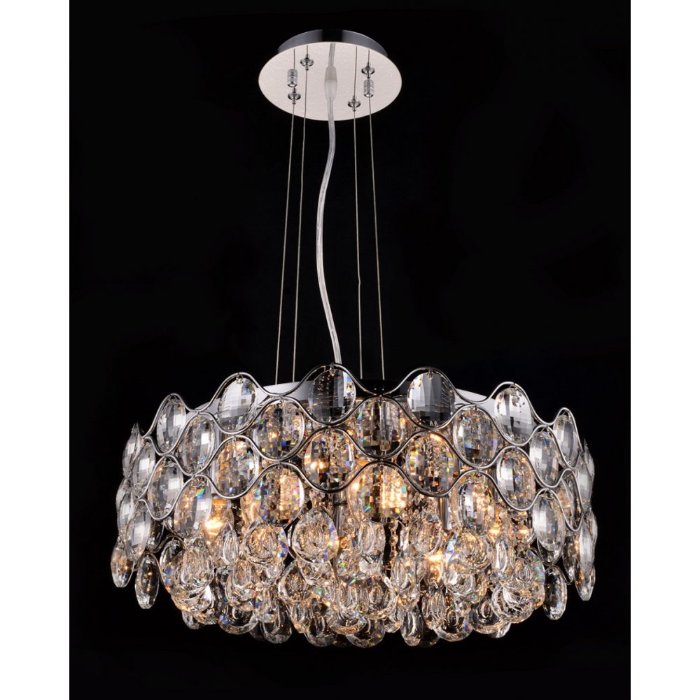 Impex Lighting CF412181/08/CH Raina Pendant Crystal Chrome