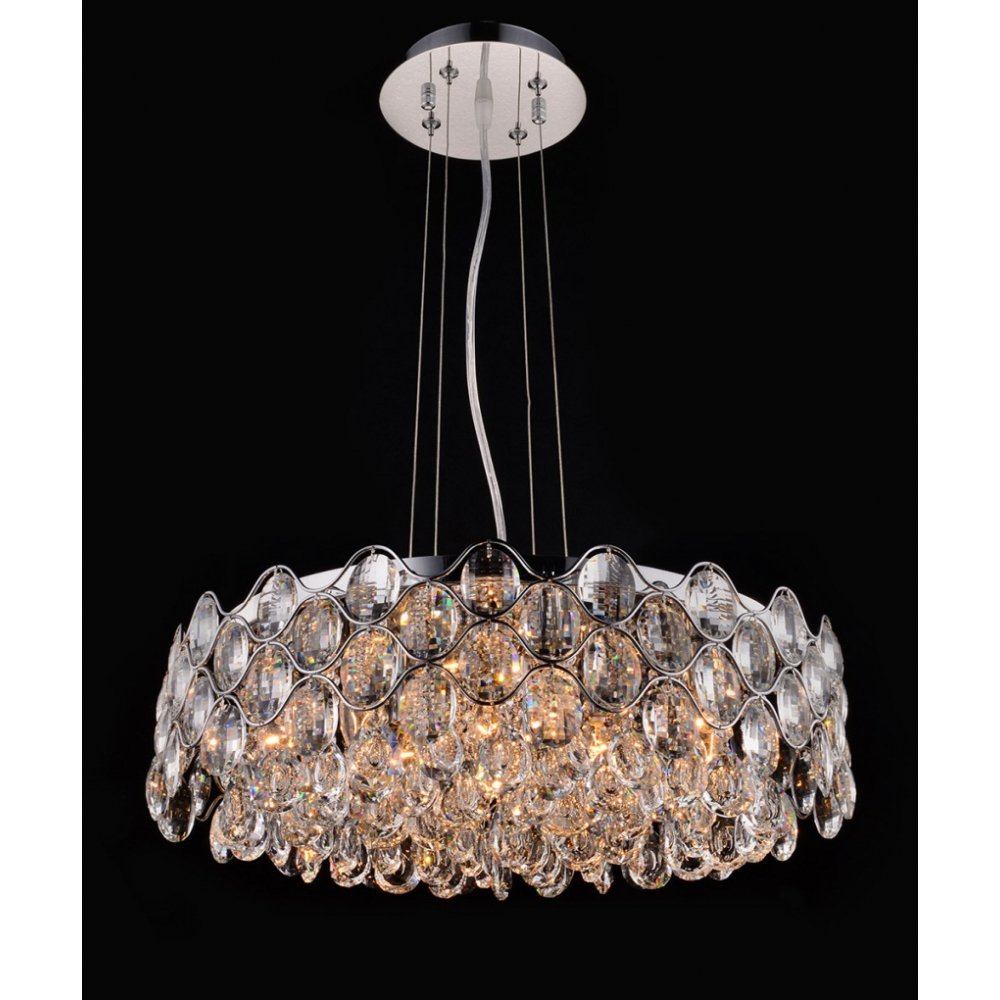 Impex Lighting CF412181/12/CH Raina Crystal Chrome Pendant