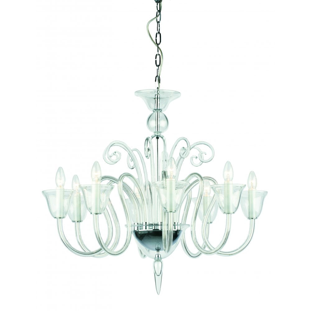 Impex Lighting CB301163/08/CH Saskia Curved Clear Glass