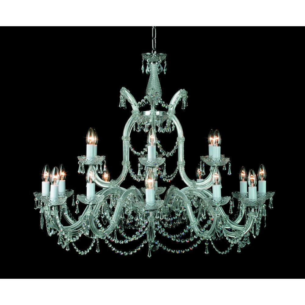 Impex Lighting CP00150/18+1/CH Marie Theresa Glass Arm Chrome