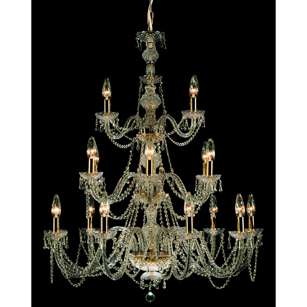 Impex Lighting CP06028/18/G Modra Crystal Gold Chandelier
