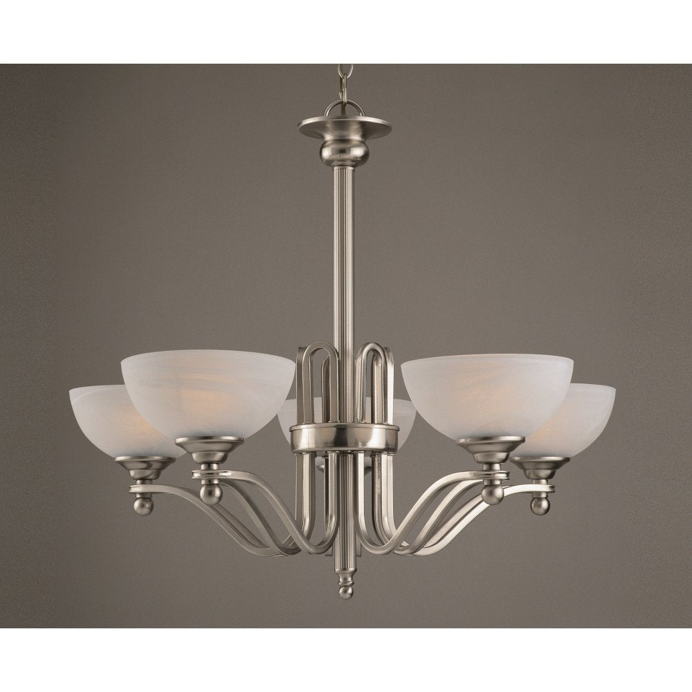 Impex Lighting PG00532/05 Texas Satin Nickel White Alabaster