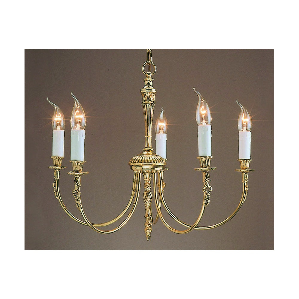 Impex Lighting SMBB00015/PB | Richmond 5 Light Pendant | Polished Brass