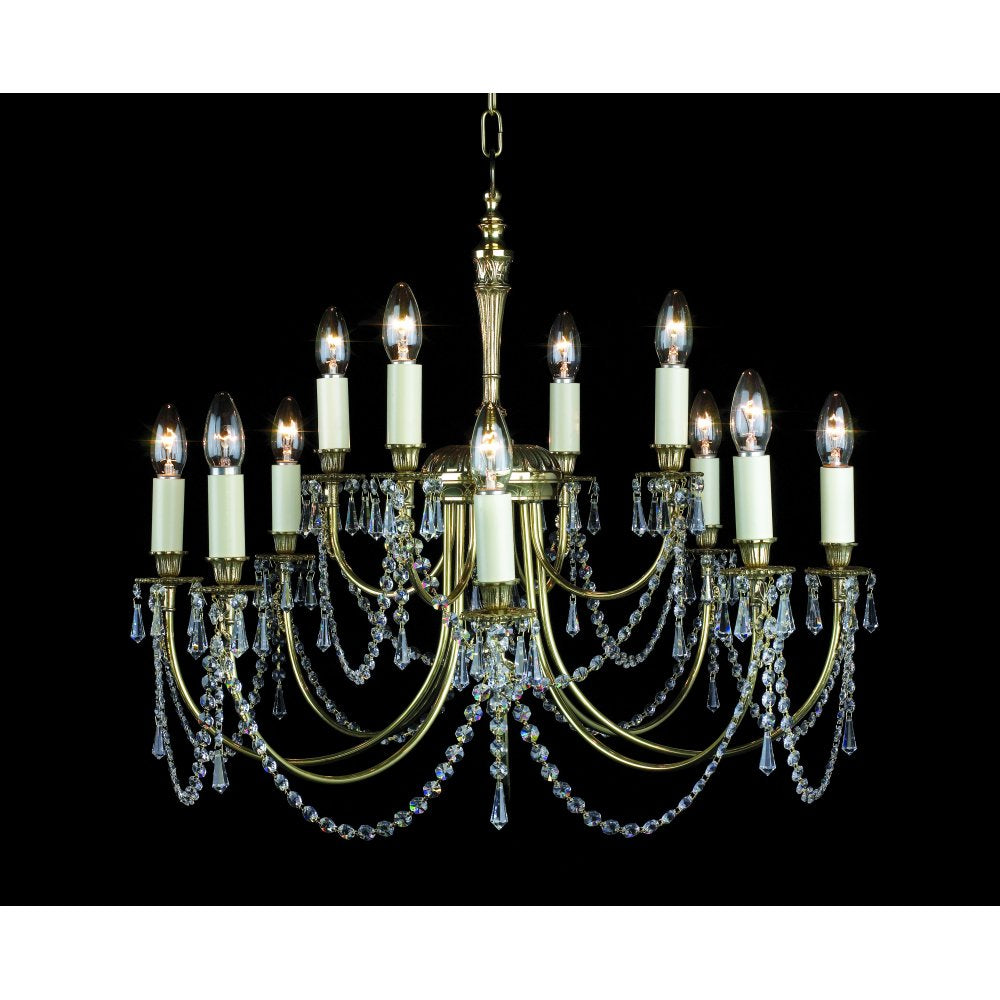 Impex Lighting SMBB00112/PB/CRY Richmond Polished Brass Crystal
