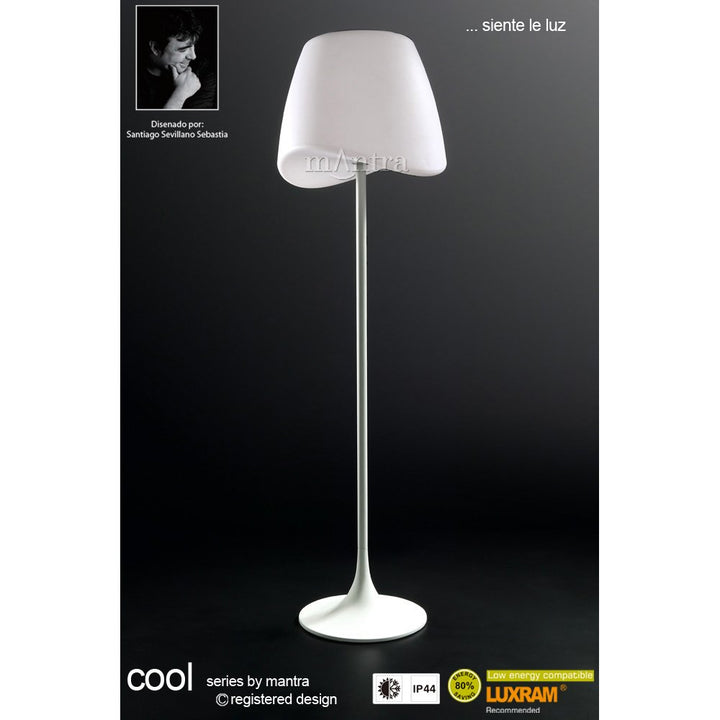 Mantra M1503 Cool Floor Lamp 2 Light CFL Outdoor Matt White/Opal White