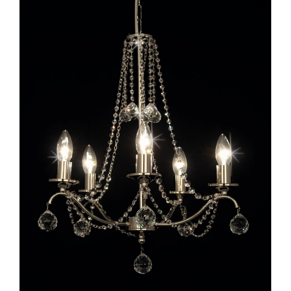 Impex Lighting CF401092/05/N Neva 5 Light Bright Nickel