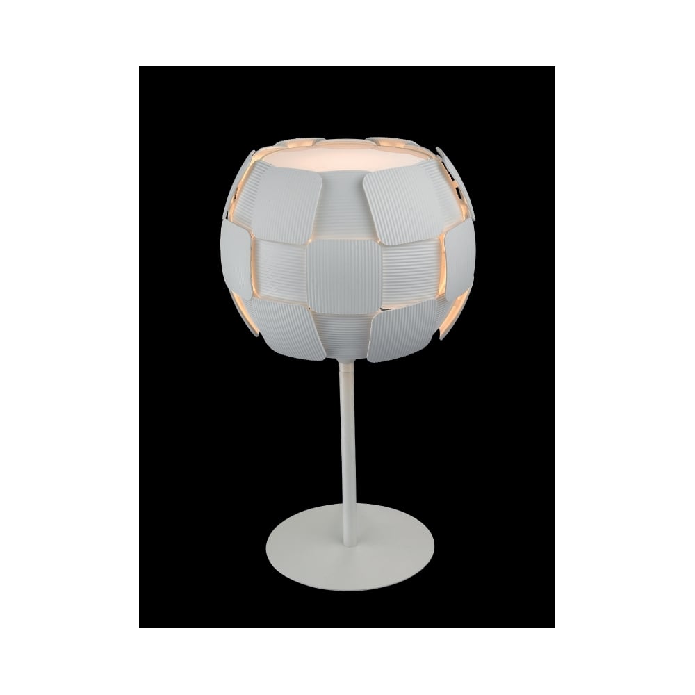 Impex Lighting PG504241/01/TL/WH Brigitte White Squares Table Lamp